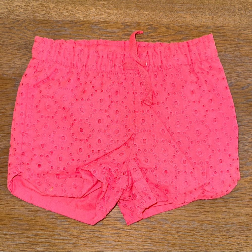 Cat & Jack Pink Eyelet Pull-On Shorts.